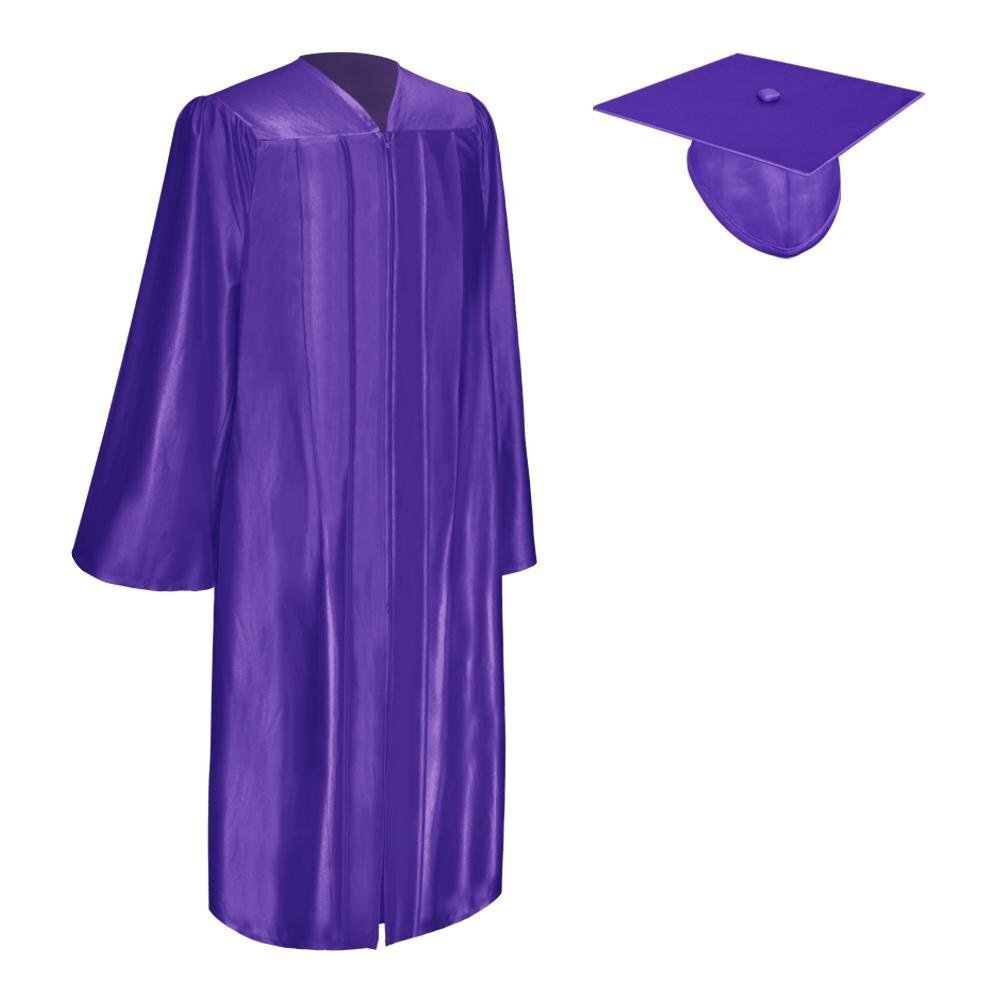 Endea Graduation Shiny Purple Gown & Cap for High School & College Unisex
