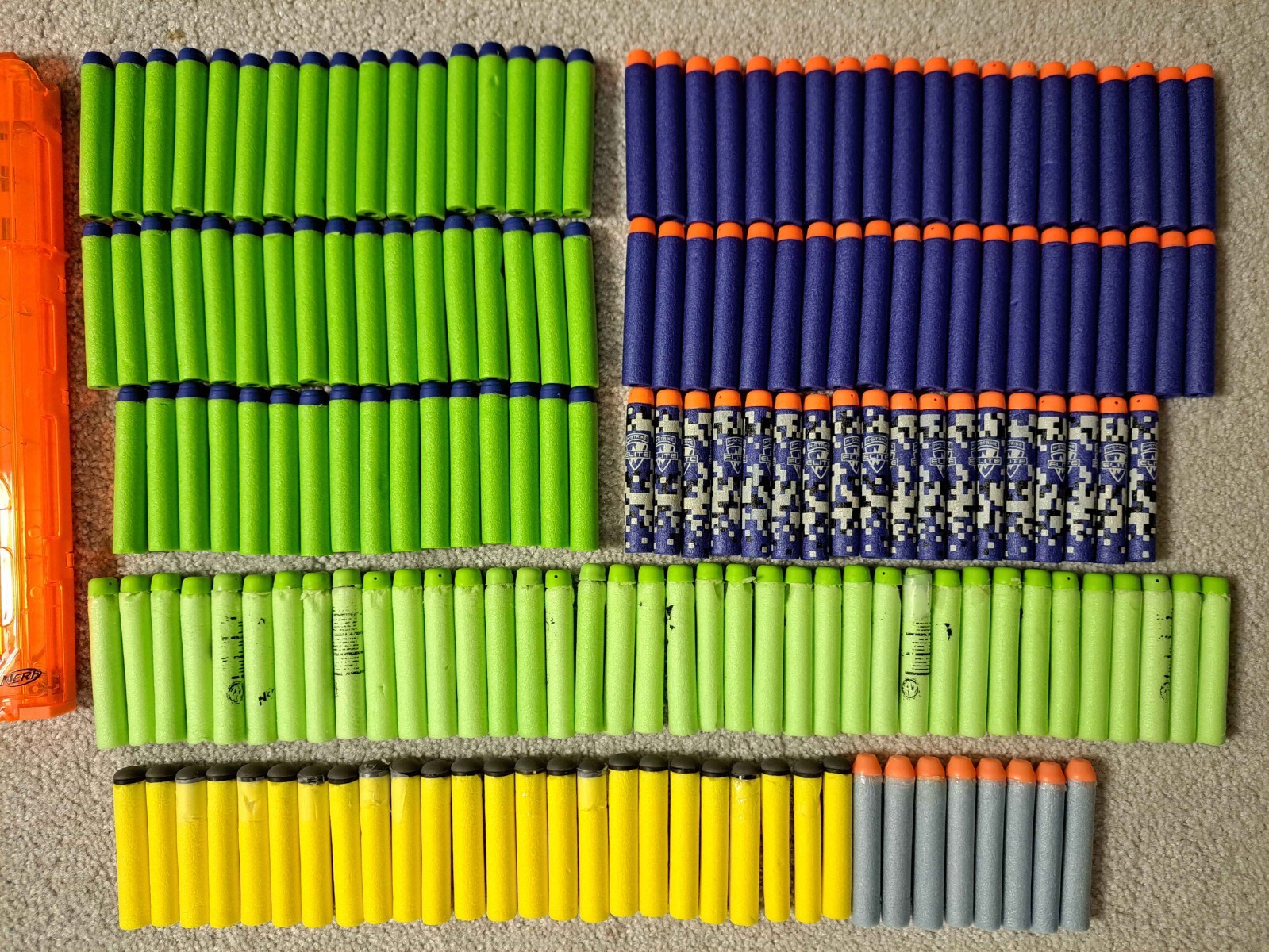 Lot - Over 150 Random NERF Darts and Two 18 Round Magazines Good Condition