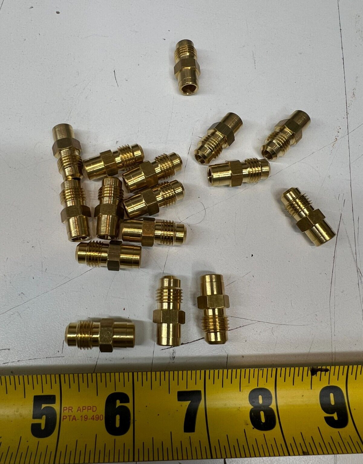 (Lot of 15) Castel Access Fittings 1/4" SAE Flare x 1/4" Male ODS Brass 8350/22