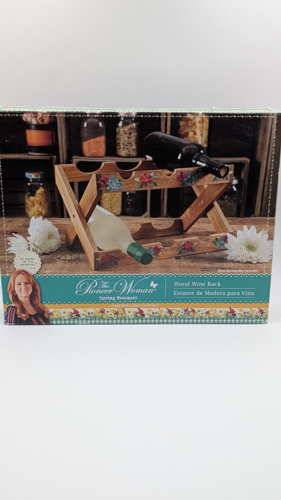 ~NIB~The Pioneer Woman - Spring Bouquet Wood Wine Rack- 13.9” x 10.8” x 2.8”