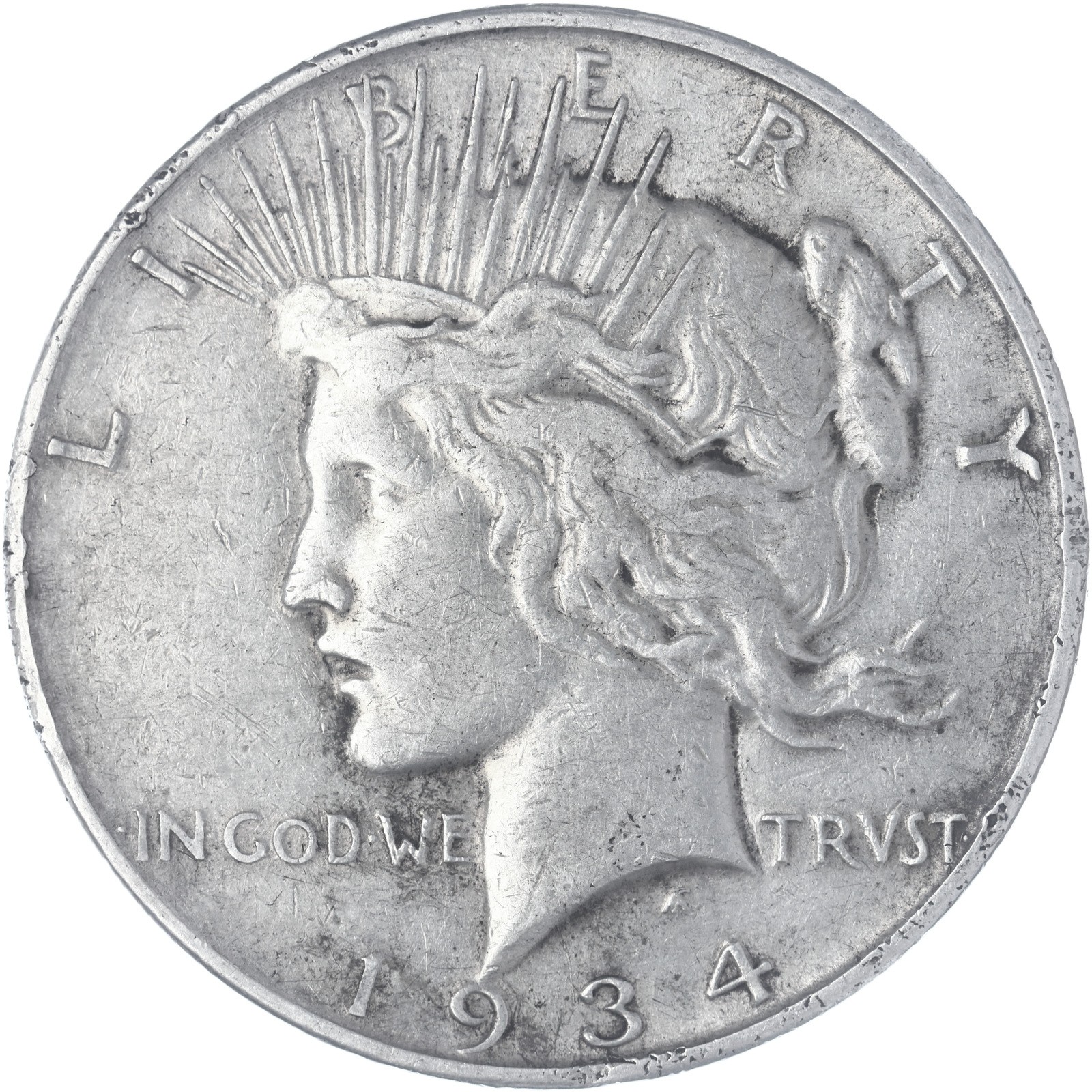 1934 D Peace Dollar Very Fine See Pics K057