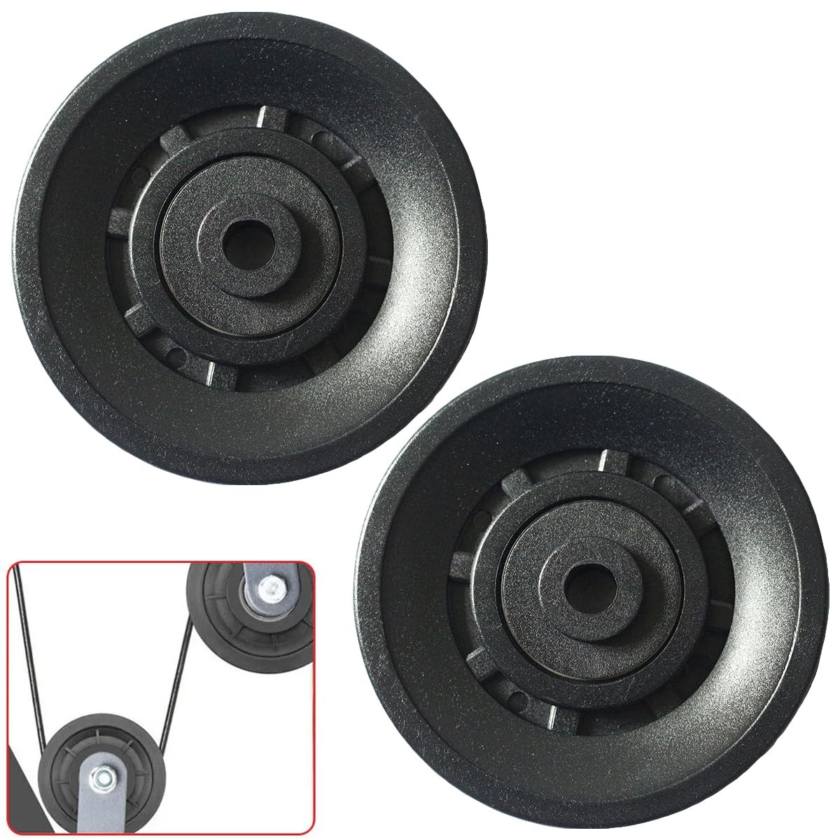 SquEqu 2 Pack Cable Pulley System Bearing Replacement Nylon Universal Black