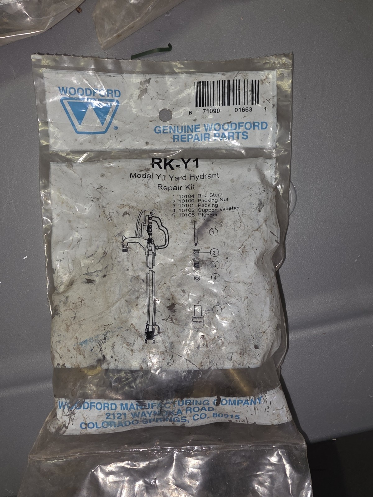Woodford RK-Y1 Model RHY1/RHY2/S3/Y1/Y2 Roof/Yard Hydrant Repair Kit