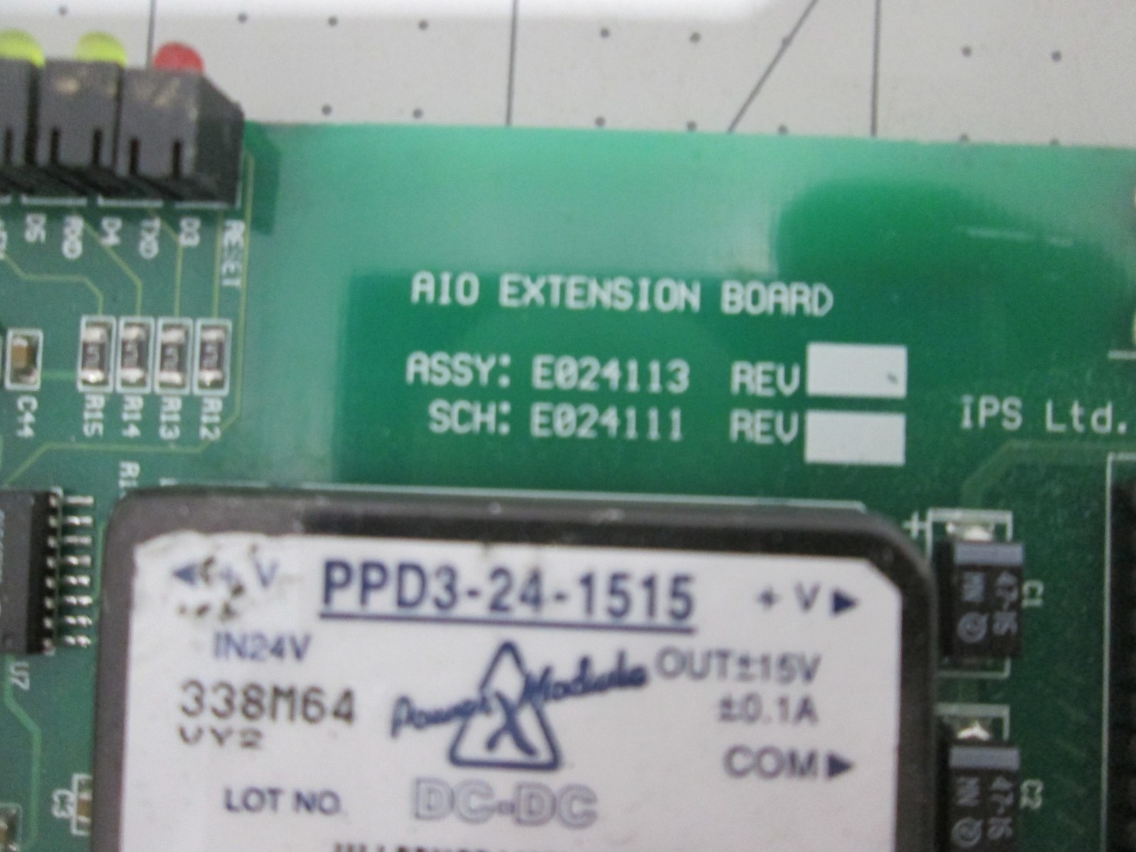 IPS LTD, E024113, AIO Extension Board PCB Assy, Used