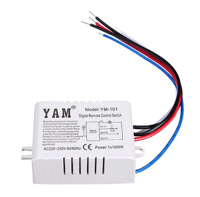 AC 110V Wireless Light Lamp Digital Switch with Remote Control YAM-101 1-Way