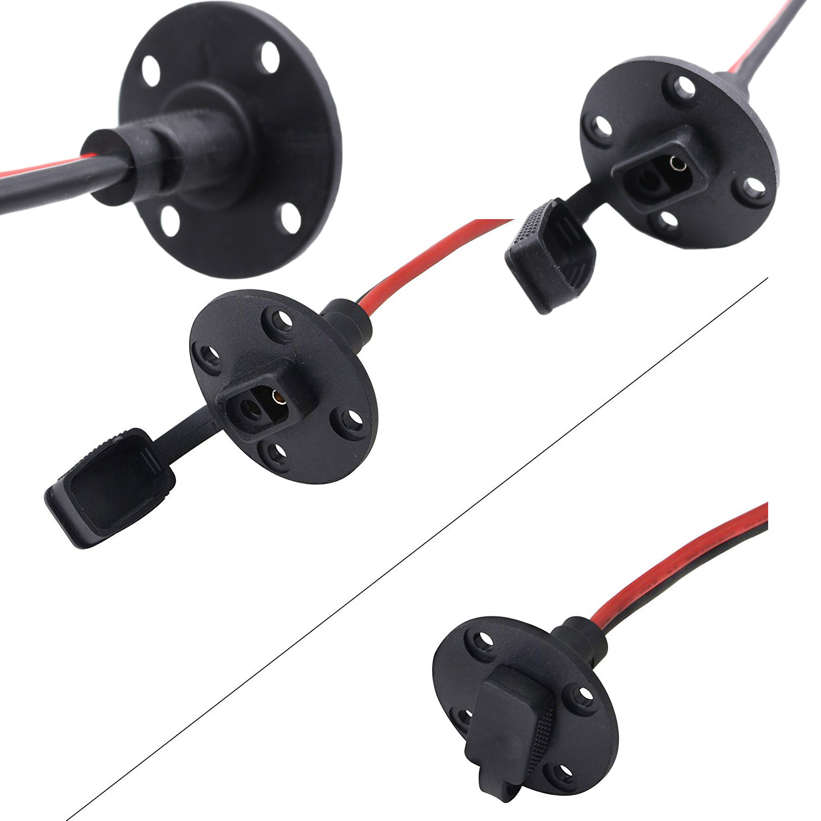 10AWG SAE Socket Solar Harness Panel Mount Weatherproof Sidewall Power DIY Cable