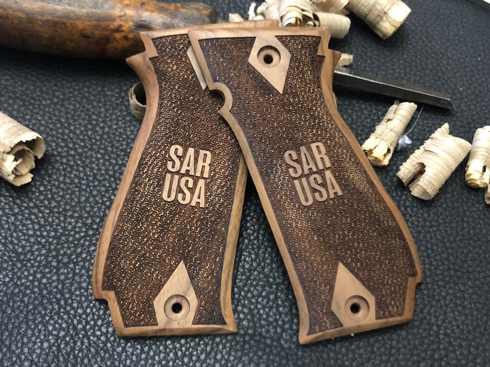 Sar Arms K2 45 Turkish Walnut Wood Grips. SARSILMAZ  K2 45 SAR USA Gritty Grips