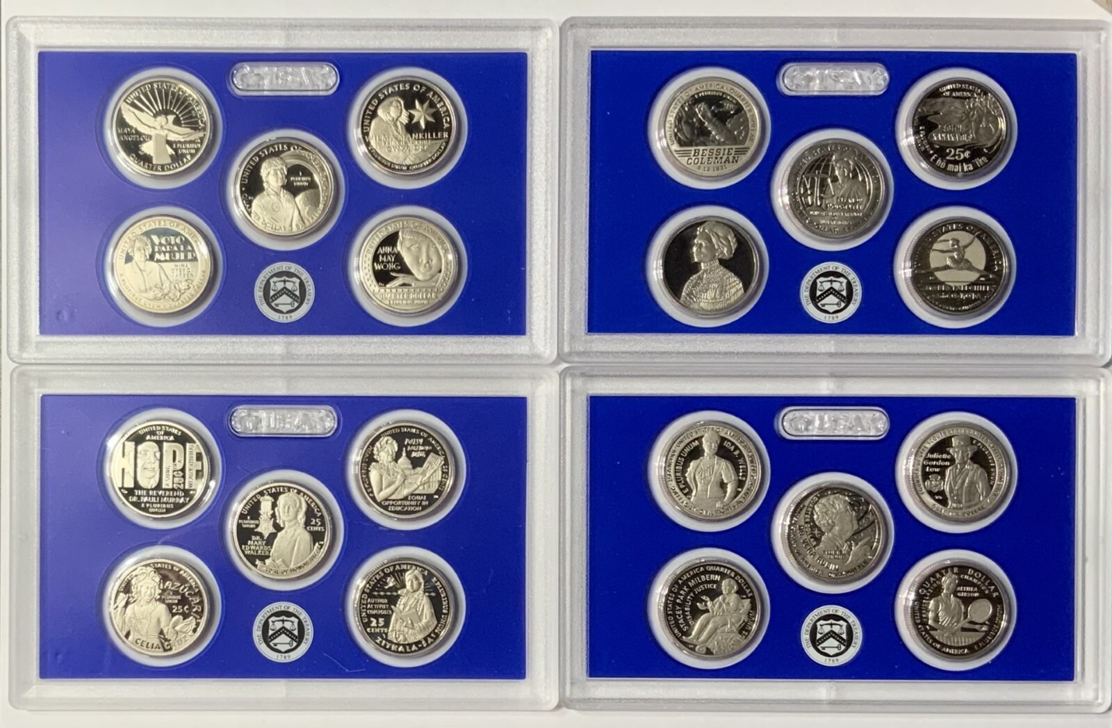 2022, 2023, 2024 & 2025 S American Women 20 Quarter CLAD Proof COMPLETE Set