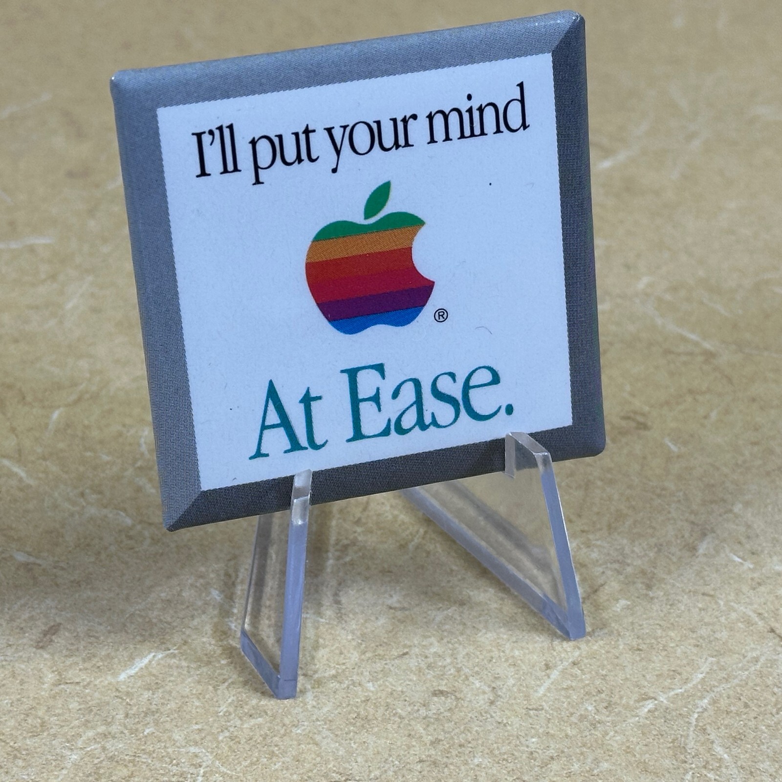 Great GIFT Idea _ PIN: Apple Computer I'll put your mind At Ease _ Calm Zen RARE
