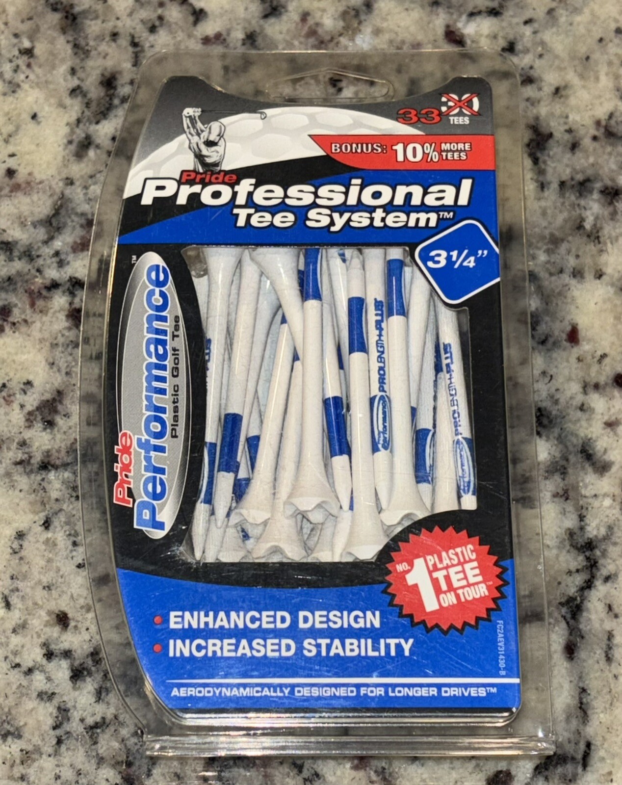 Pride Performance 30-Count Plastic Golf Tees, 3 ¼”  30+3 New Sealed