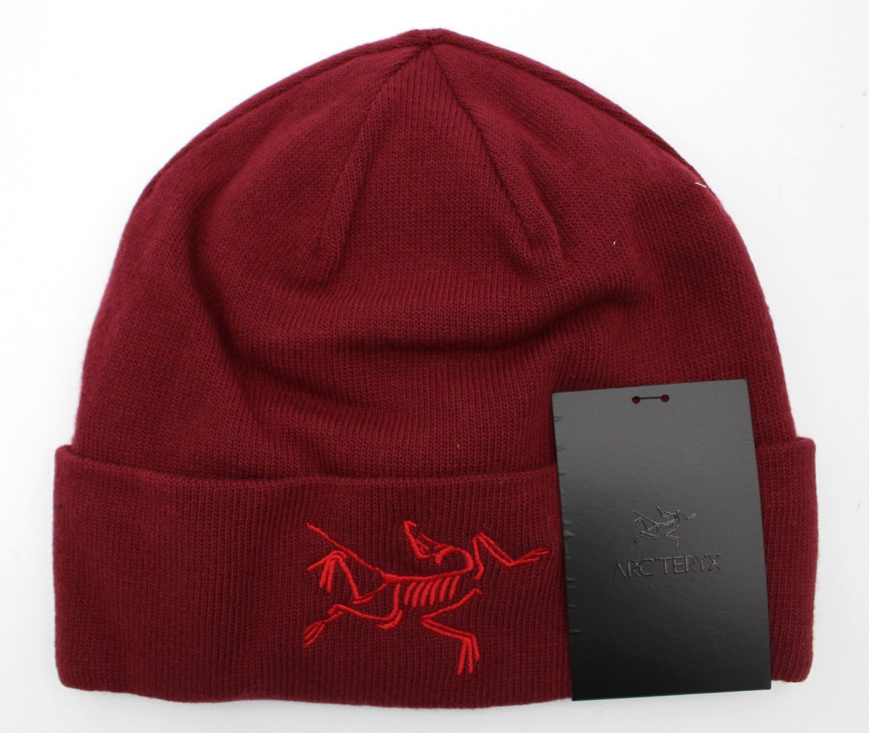 Arc'Teryx Embroidered Bird Toque Dark Red Beanie Word Hat - One Size