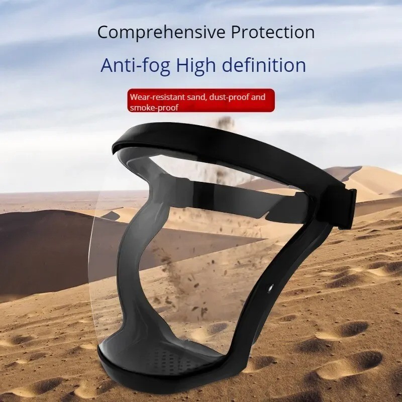High-Transparency Black Protective Face Shield Dust & Splash Proof Visor Cover