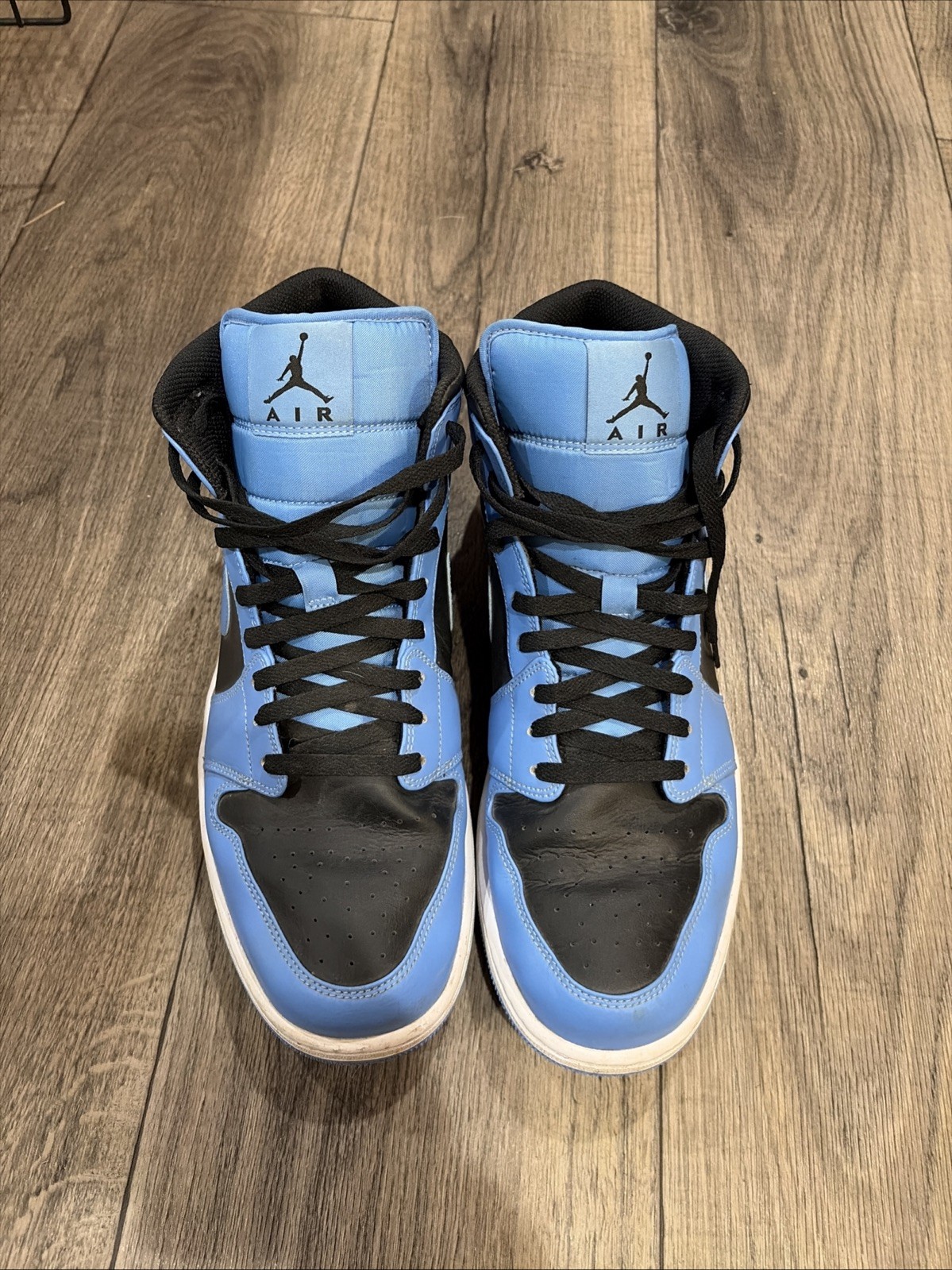 Nike Air Jordan 1 Mid University Blue And Black Shoes DQ8426-401 Size 14