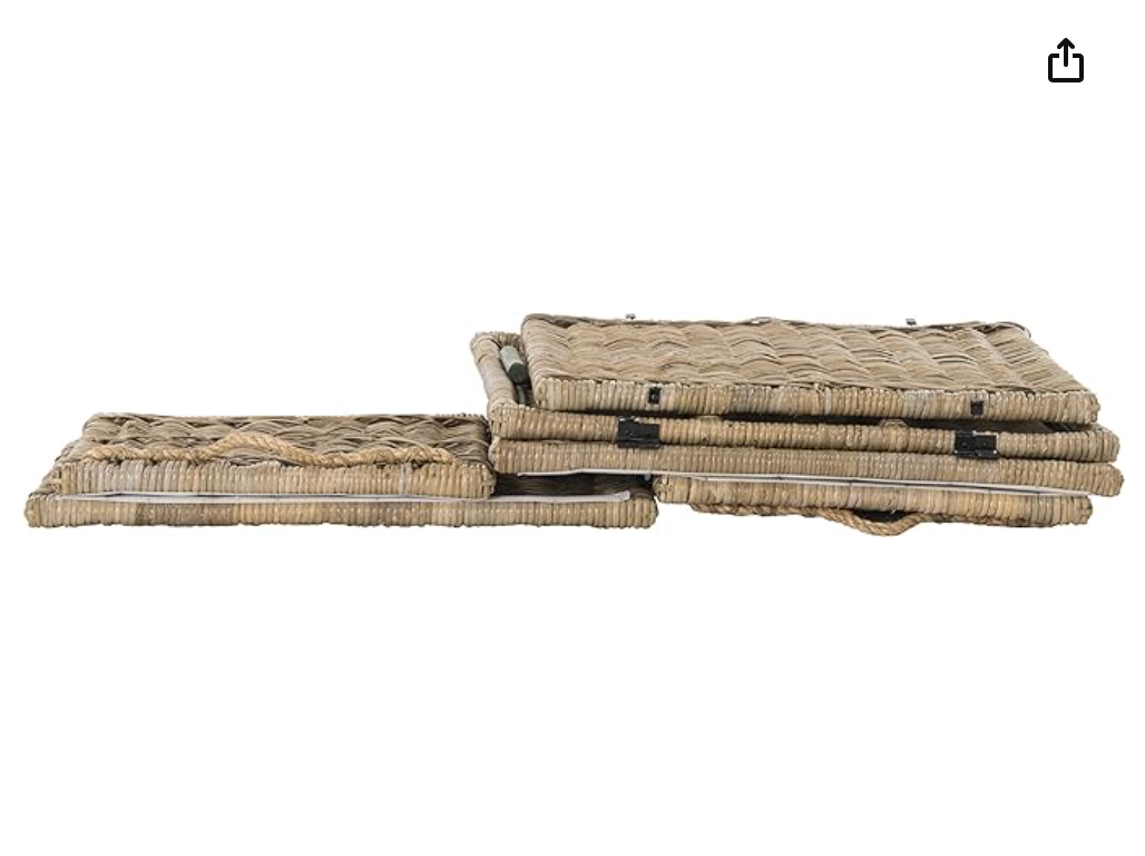 50" Wicker Storage Trunk, Collapsible for Flat Storage, Rattan.