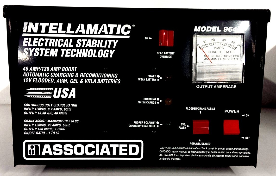Associated 12V 40 Amp Automatic Bench Top Charger w/Override Switch 9640 *USA*
