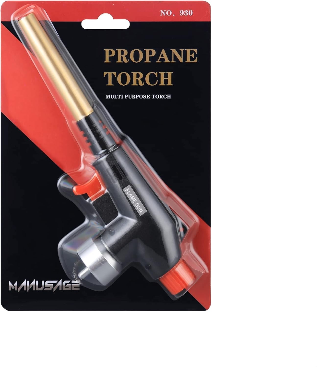 Manusage Propane Torch Head with Igniter, Trigger Start Self Medium, Brass