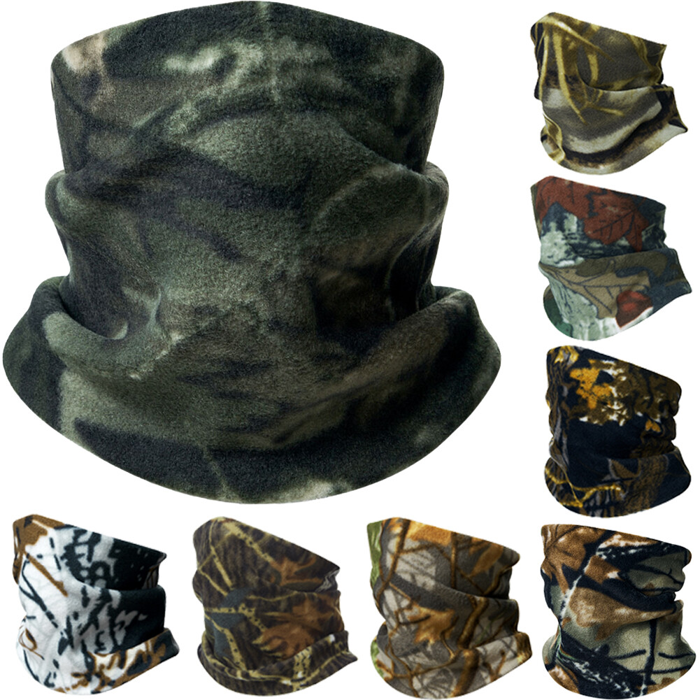 Camo Warmer Neck Gaiter Winter Polar Fleece Face Mask Ski Half Face Cover Scarfs