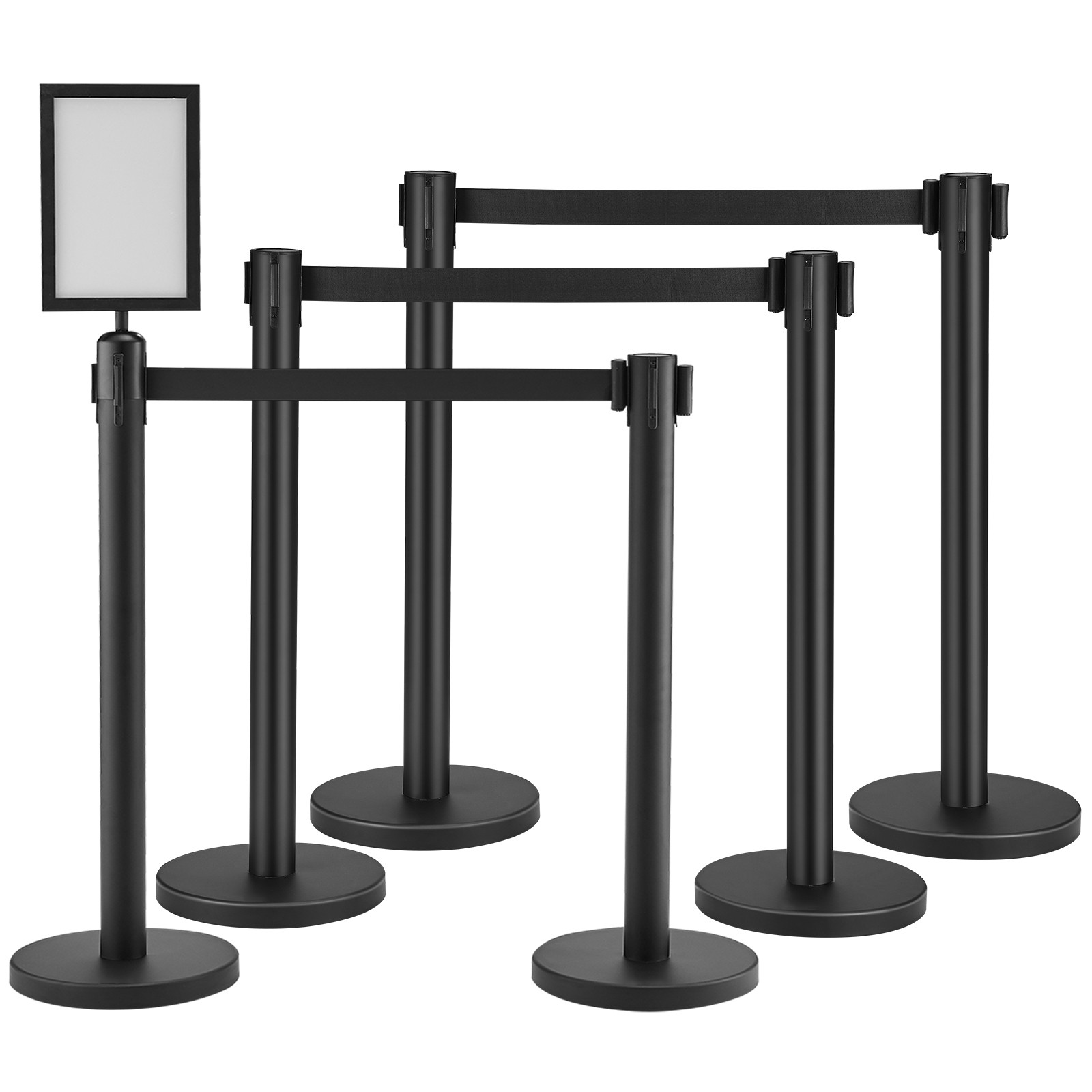 Crowd Control Stanchions 2/4/6-Pack Queue with 6.5/11/5FT Belt