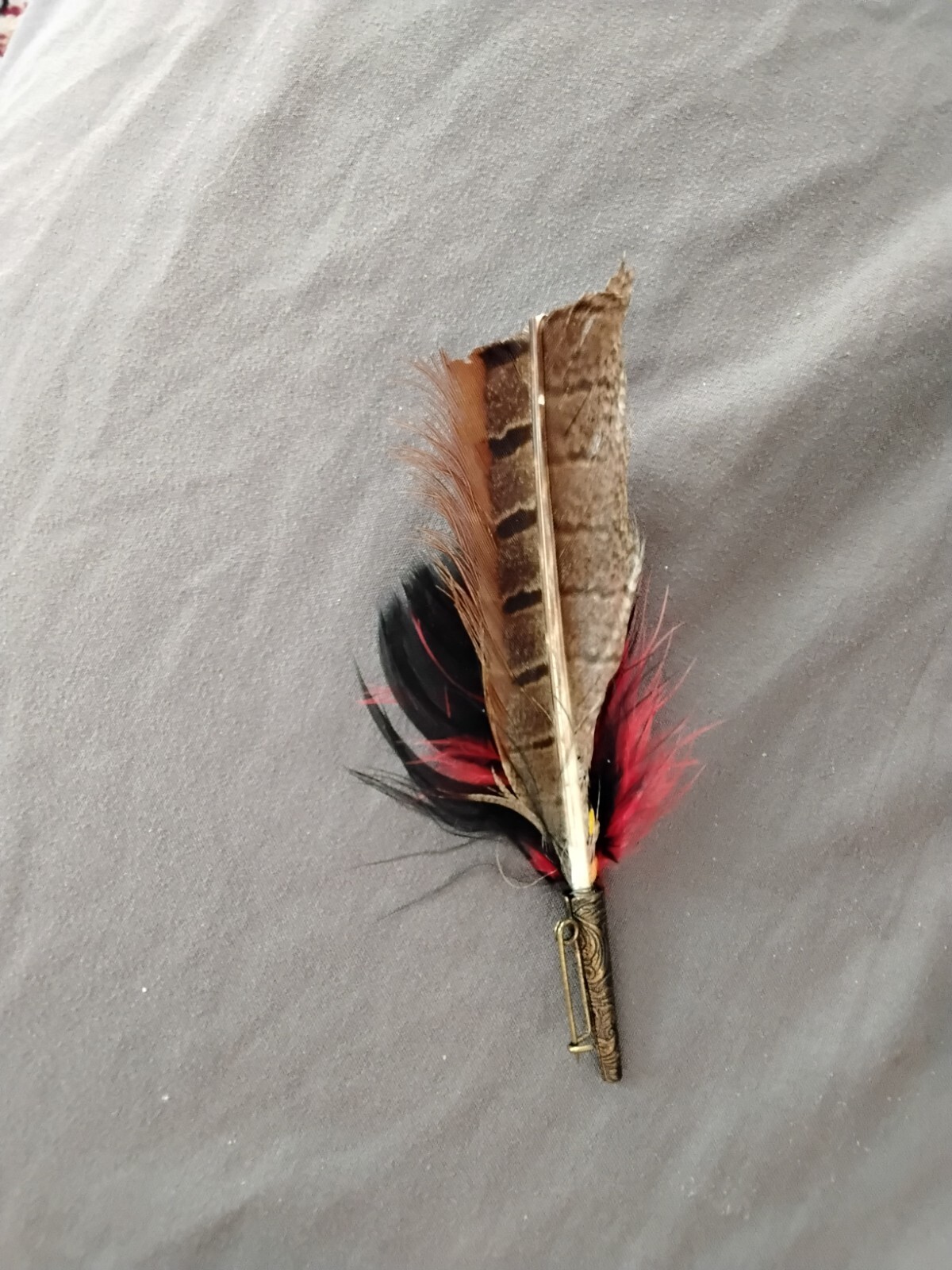 1980 feather broach beautiful red feather theme