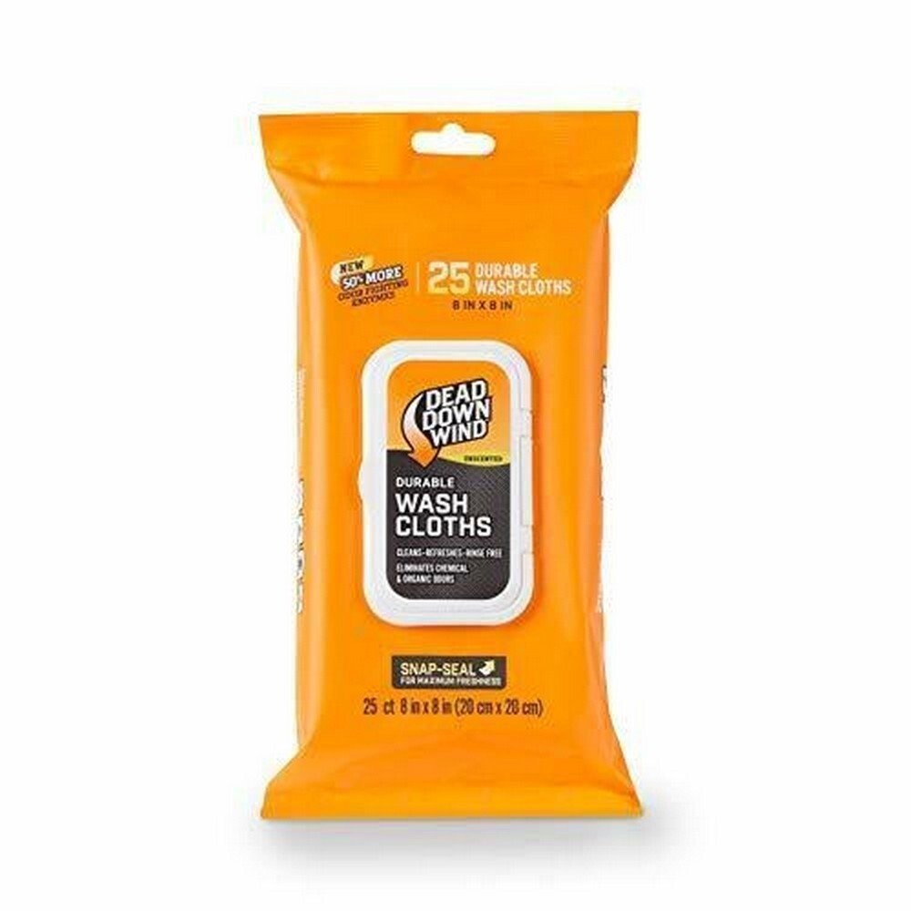Dead Down Wind Field Wash Cloths Value Pack 25 Count 8" X 8" Unscented - 1355