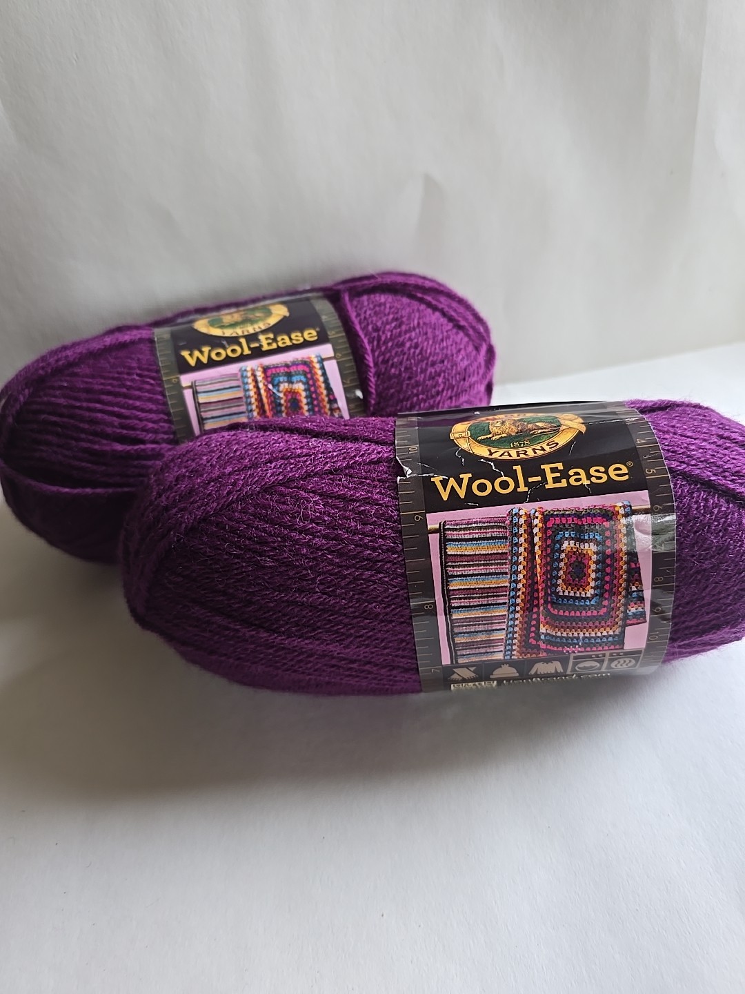 Lion Brand Hometown USA Yarn Lot of 2 167 Eggplant acrylic/wool  blend