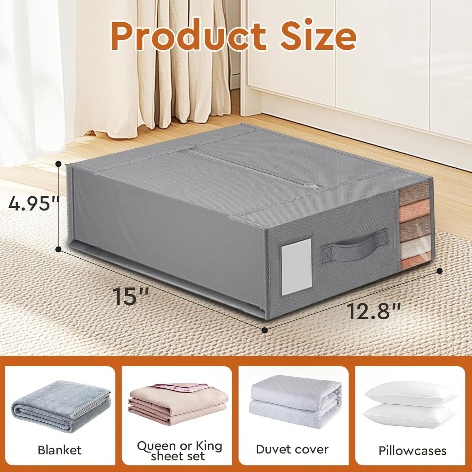 4 Pack Bed Sheet Closet Organizers and Storage,Sturdy Foldable Storage Container
