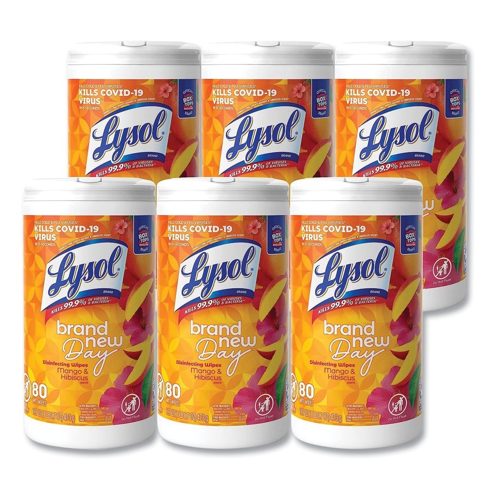 LYSOL Brand 19200-97181 Disinfecting Wipes - Mango and Hibiscus/White (6/CT) New