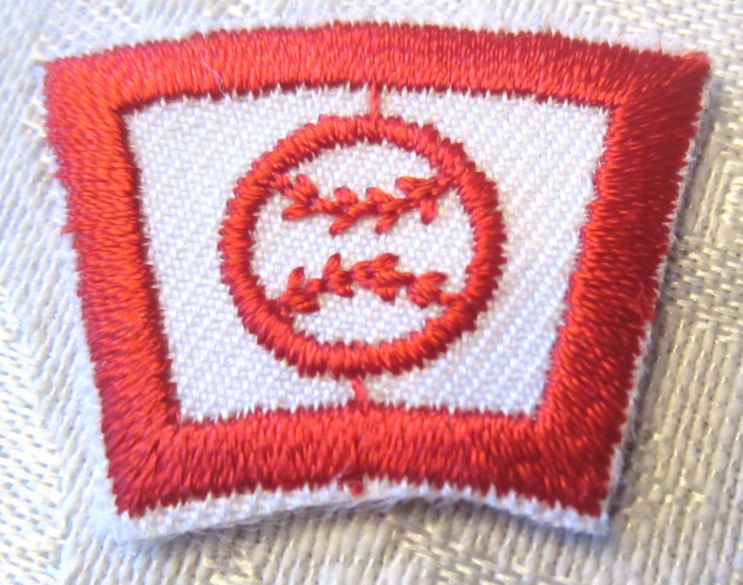 Vintage Uniform Patch Boy Scout Bsa Rocker Bar Award Red White Baseball Sports