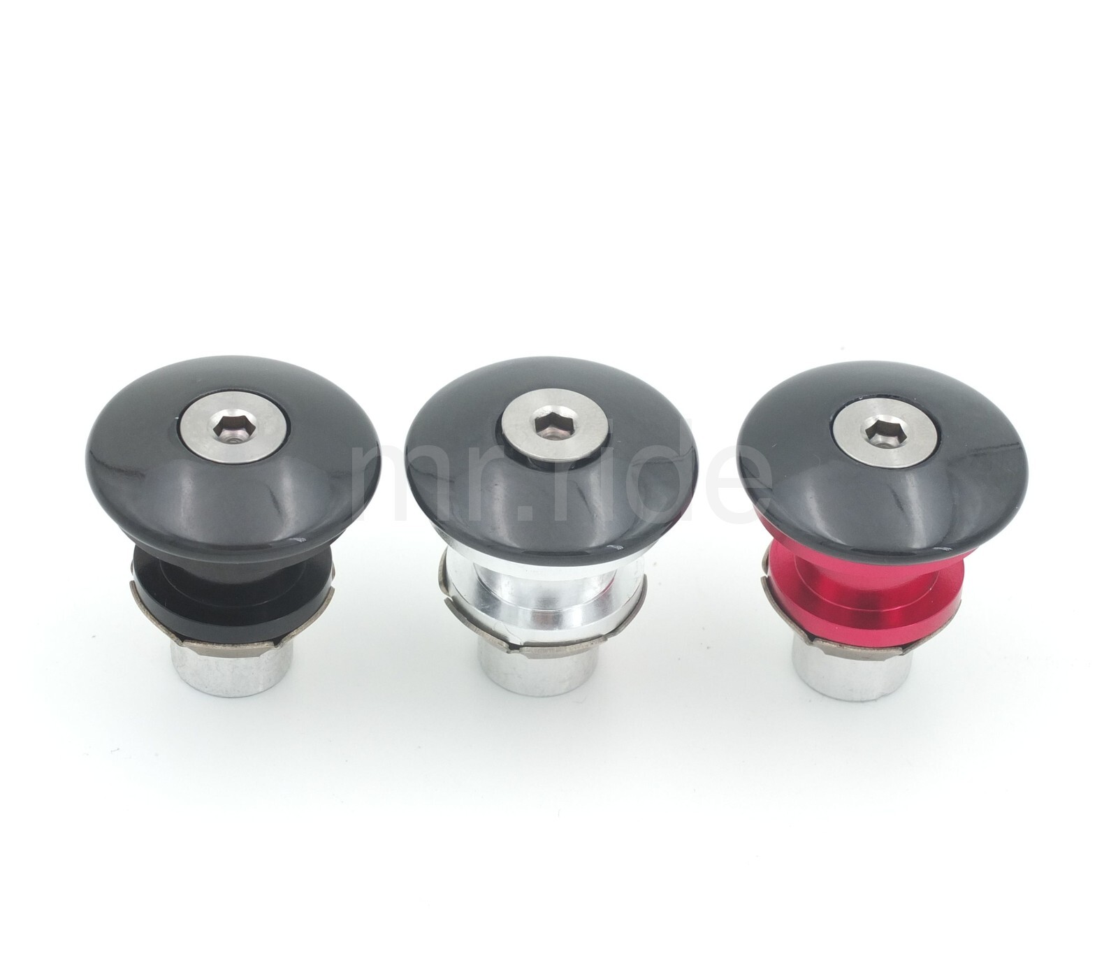 mr-ride Fork Steerer compressor/Expander plug W/ carbon Top Cap 1 1/8" Red