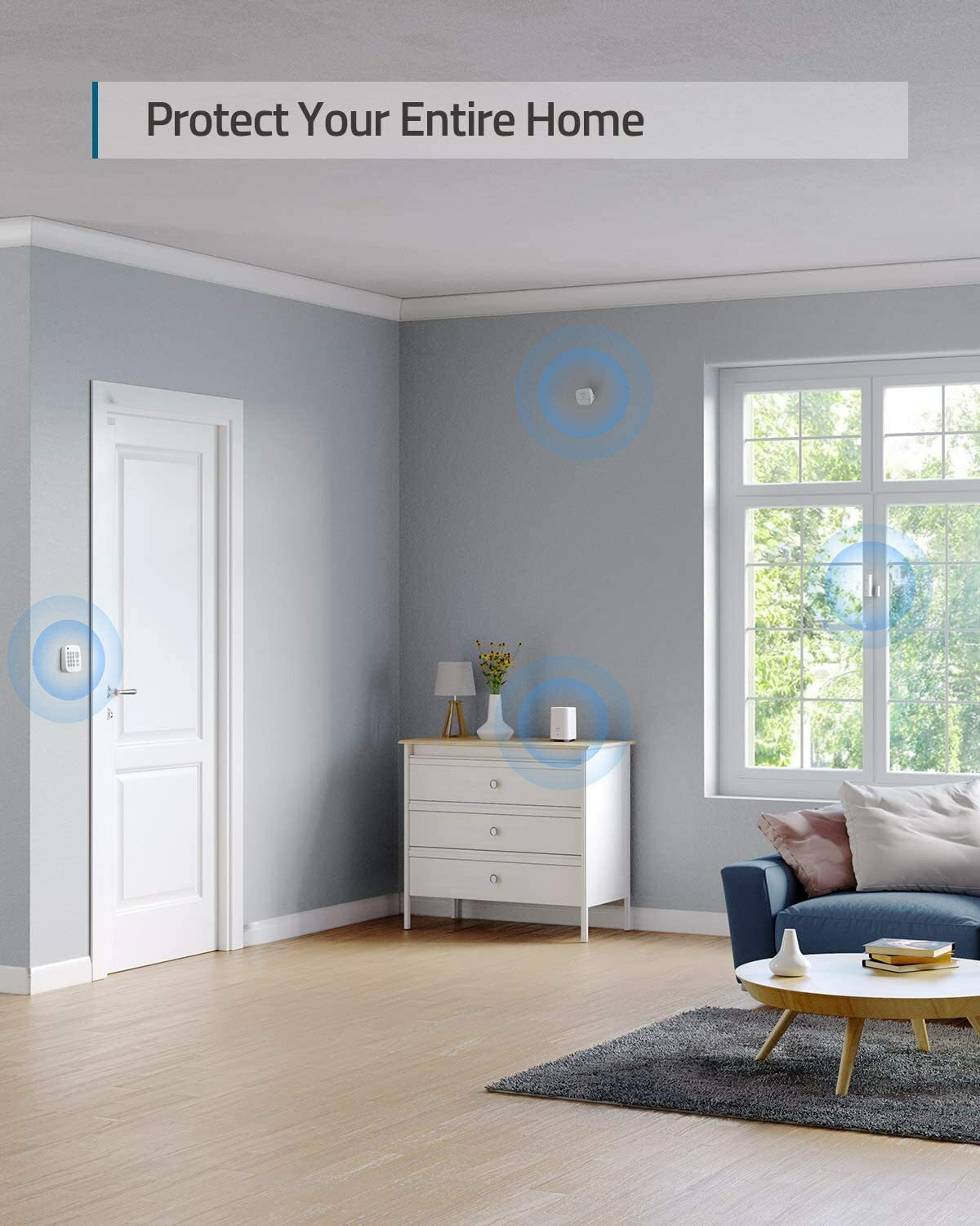 eufy 5-Pcs Wireless Alarm System Smart Home Security Kit Motion Sensor with App