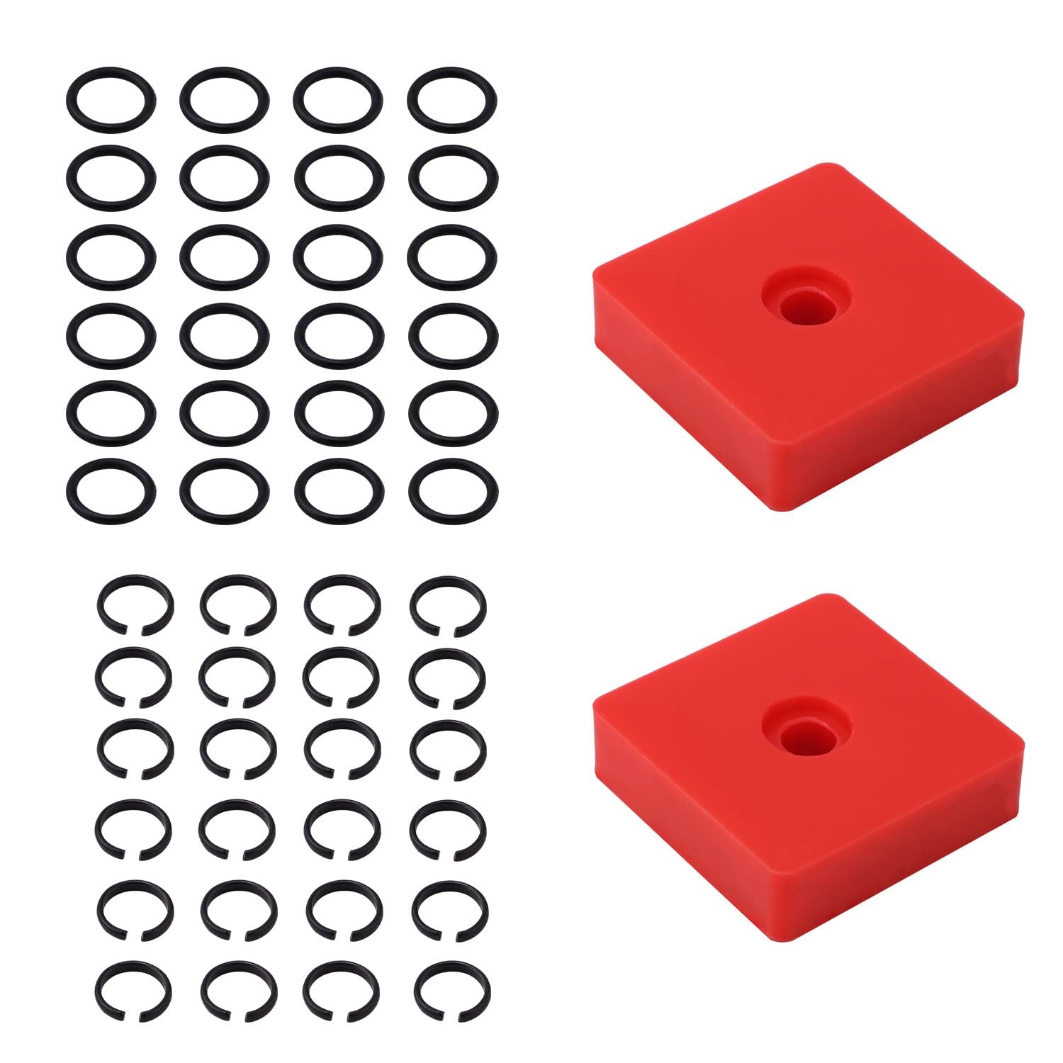 24 Sets 3/8" Impact Retaining Ring Clip Friction Rings with Black, Red