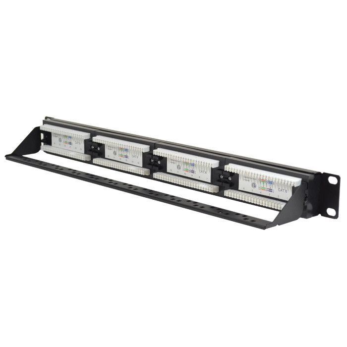Cat6 UTP 24 Port Network LAN Patch Panel 1U 110 with cable management