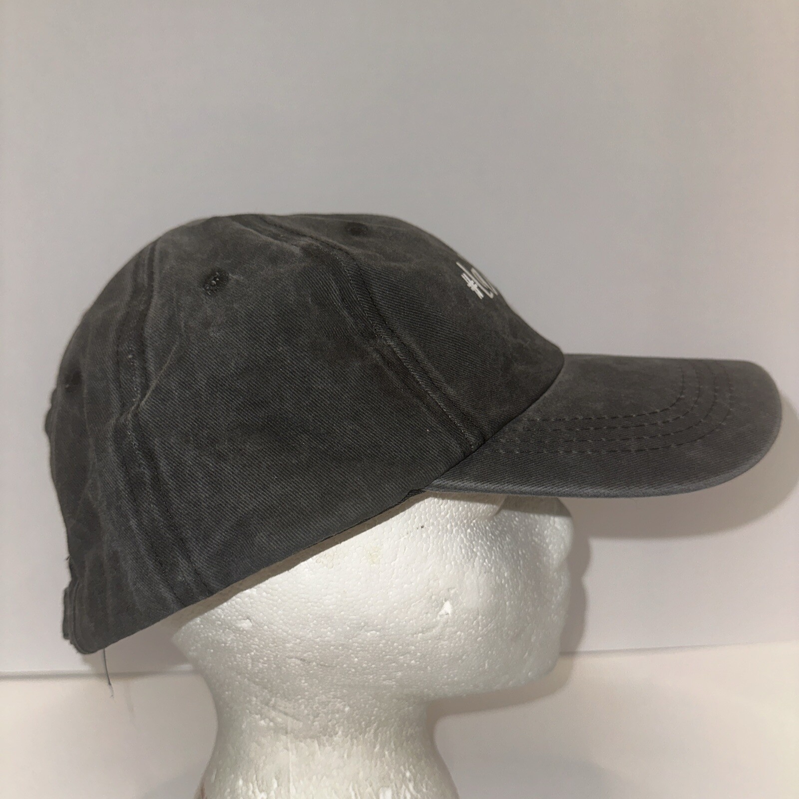 #Lakelife in Script White on Dark Gray Hat Cap Cotton Strap Buckle EUC