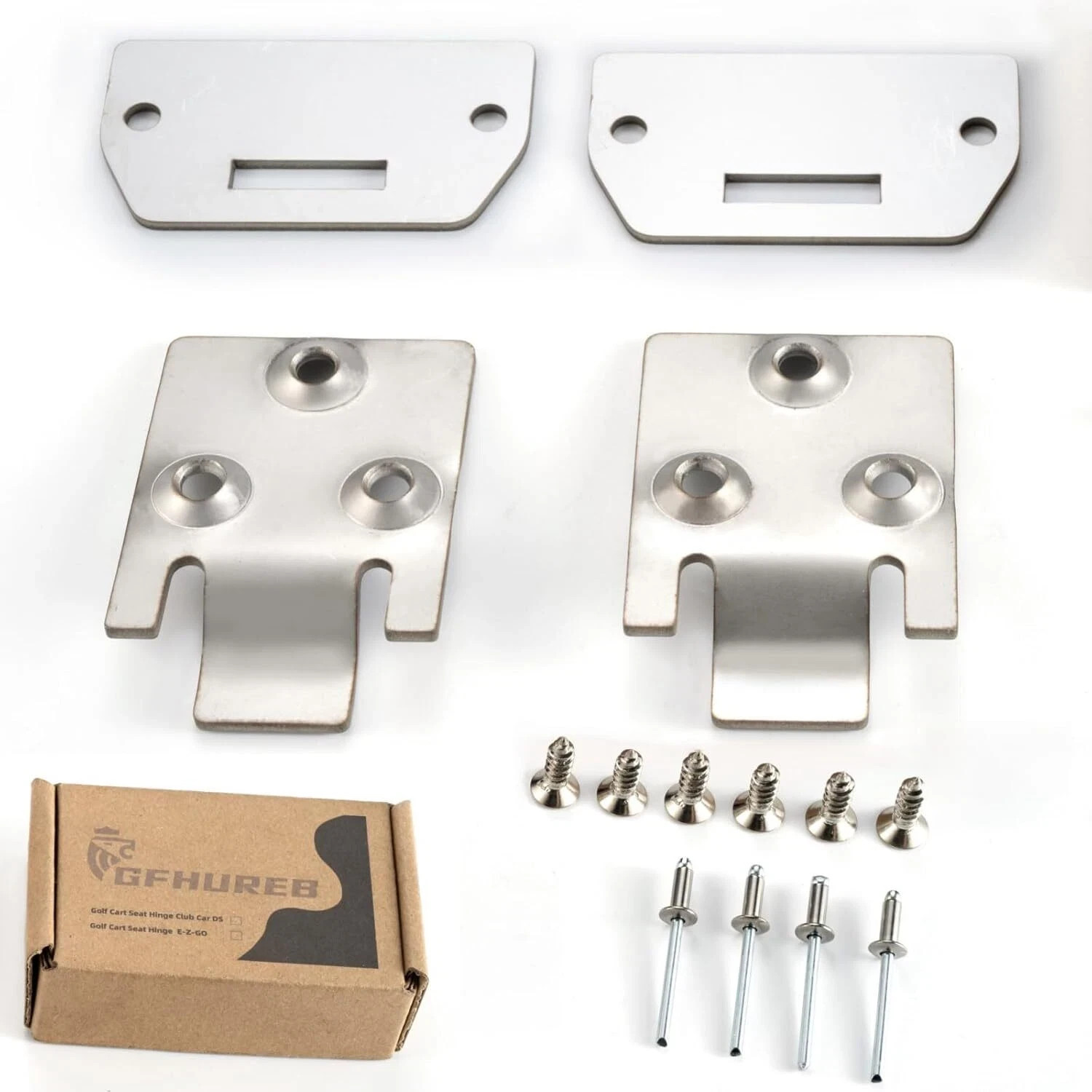 2 Pair Golf Cart Seat Hinge Kit for EZGO Electric/Gas (1995-Up) Txt/Medalist Gol
