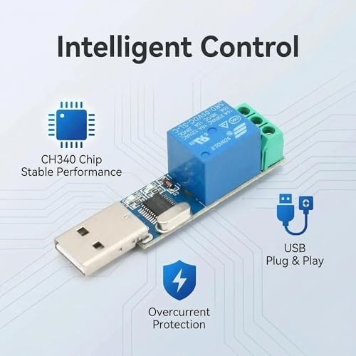 USB Serial Port Control Relay Module Sturdy Durable Lightweight USB Relay Mod...