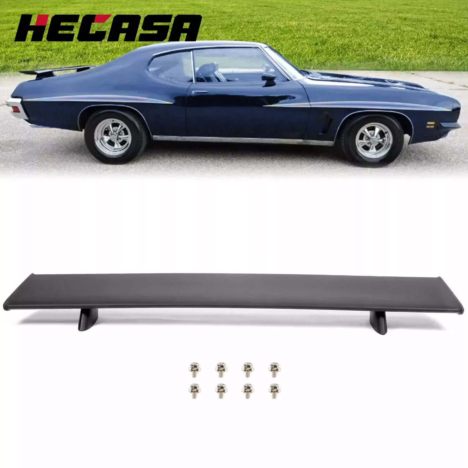 For 1970 1971 1972 Pontiac GTO Rear Trunk Spoiler Wing Lip Black Factory Style