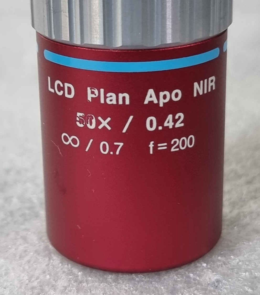 MITUTOYO LCD Plan Apo NIR 50X / 0.42 ∞ /0.7 f=200 Microscope Objective Lens