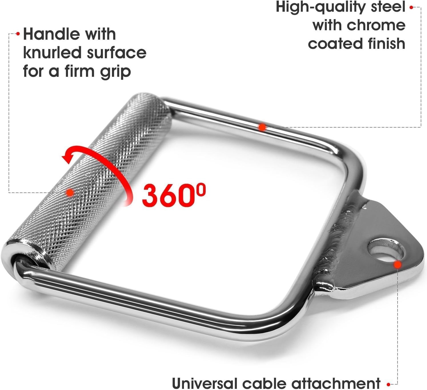 Yes4All Cable Machine Attachment, Double D Handle & Tricep Rope Cable Attachment