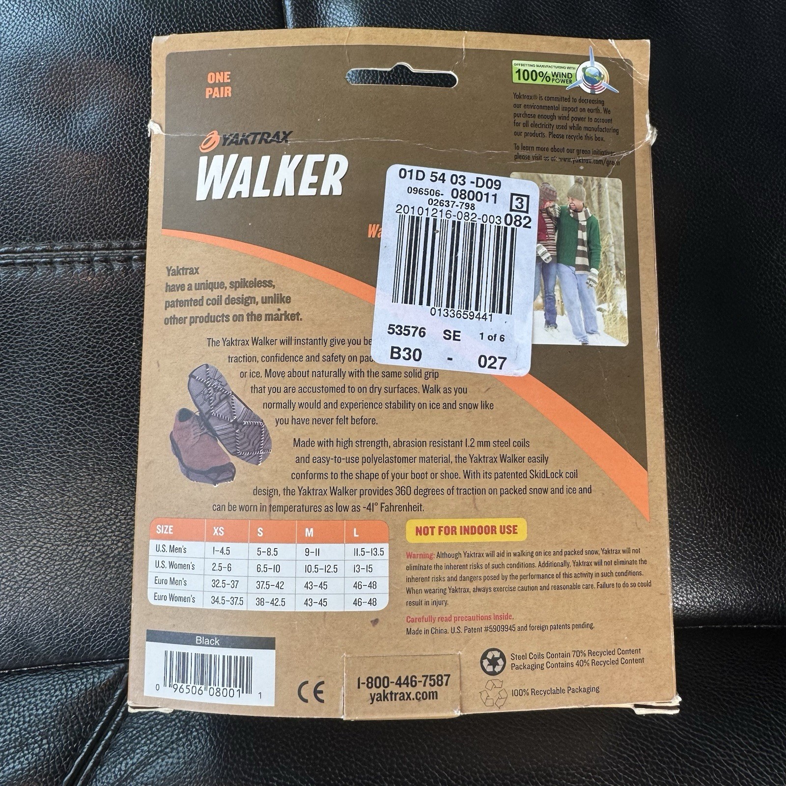 Yaktrax Walker Small Black Traction Cleats