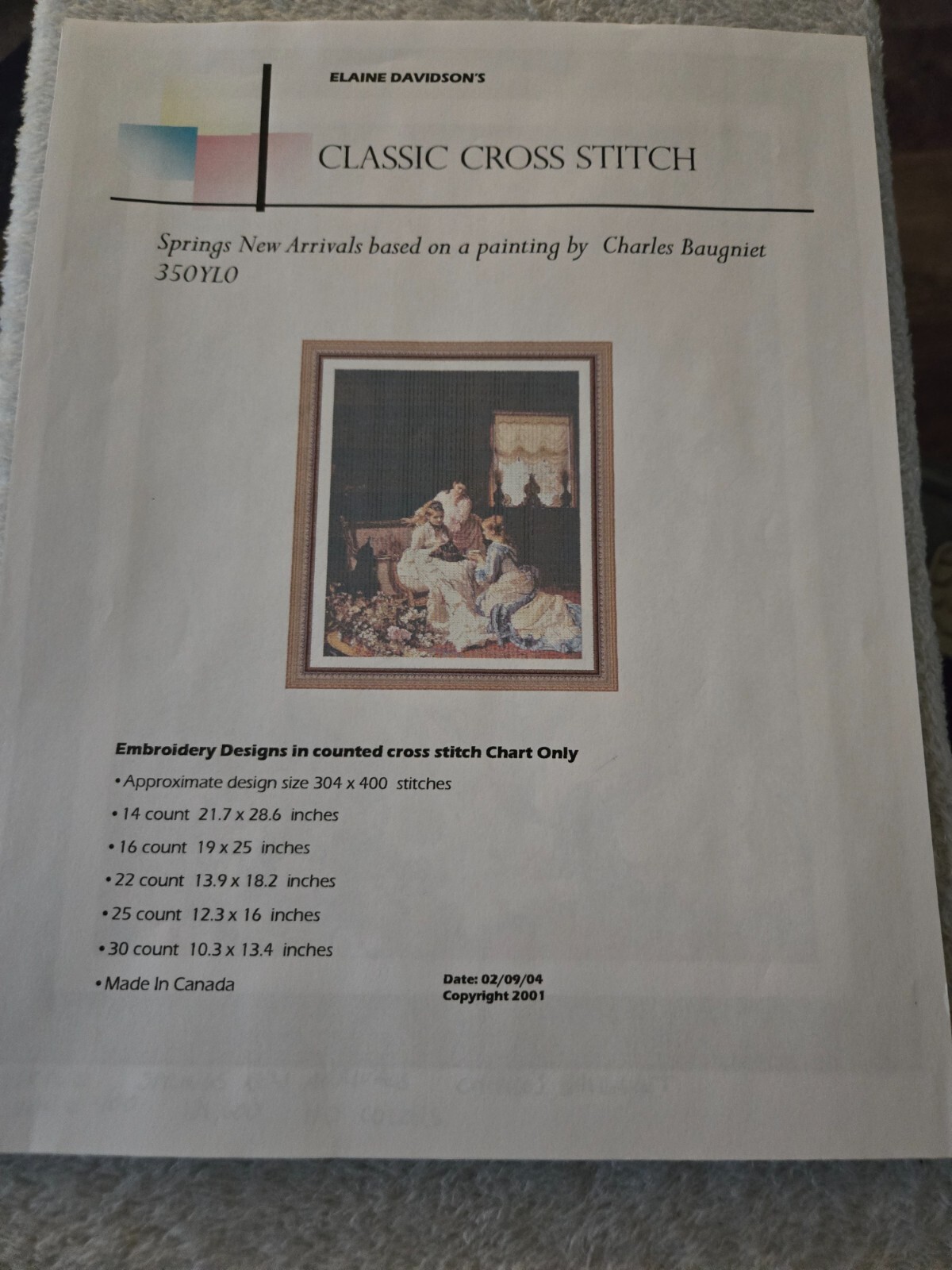 Spring's New Arrivals Cross Stitch Pattern - Women - People