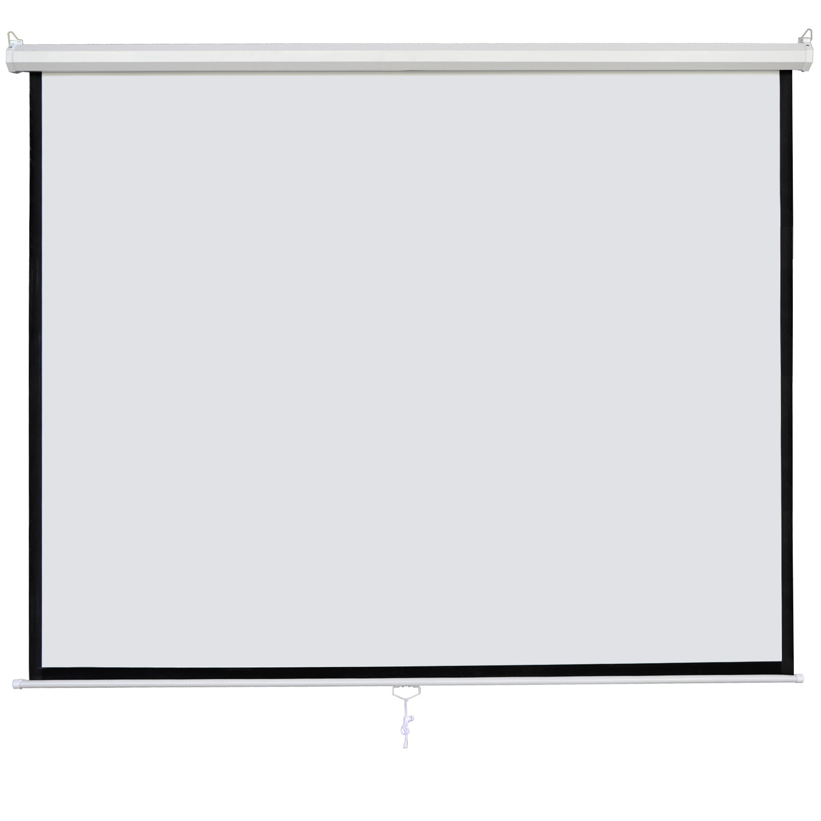 84" Manual Pull Down Auto-Lock Projector Projection Screen Matte White 1:1 Ratio