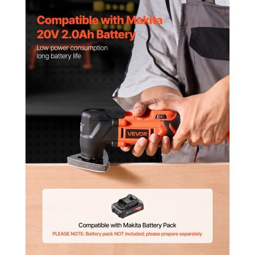 Cordless Oscillating Tool, 20V Multitool Oscillating Tool with 6 Variable Speeds
