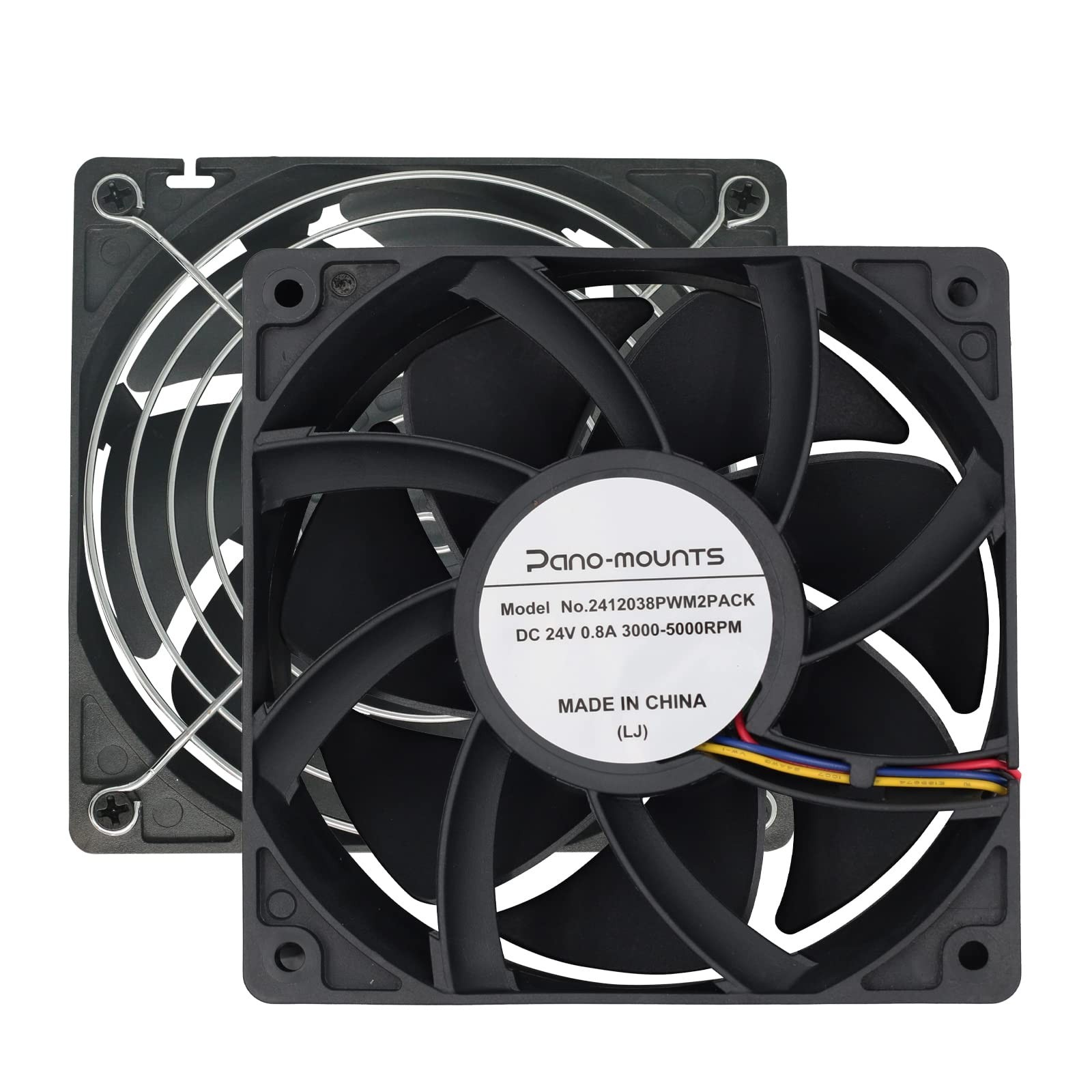 2-Pack 24V 120mm x 38mm Dual Ball Bearing 4Pin PWM PC Case Fan 3000-5000RPM |...