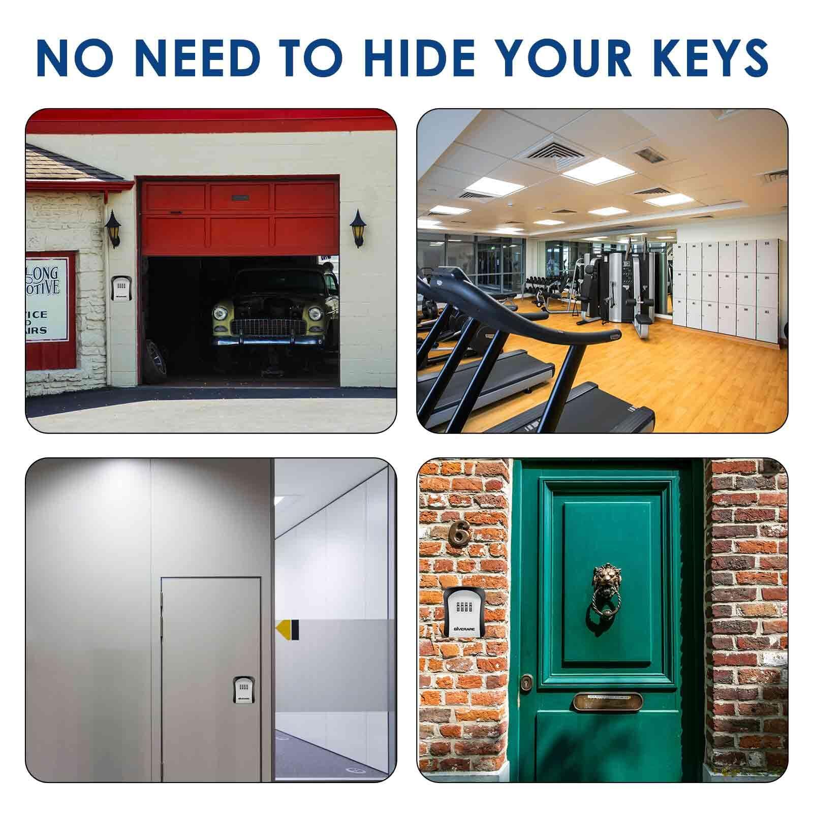 2 Pack Key Lock Box Combination 4-Digit Lockbox Wall Mount Outside Waterproof...