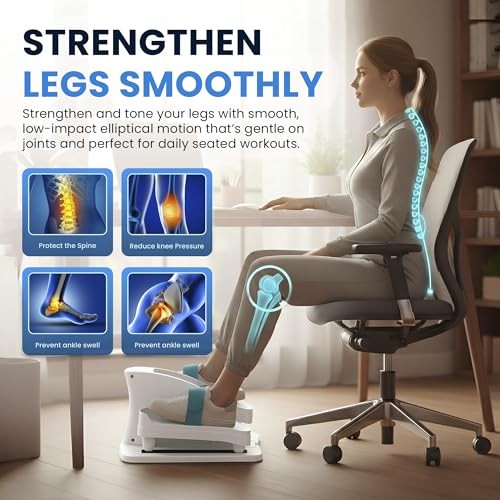 Under Desk Elliptical Machine – Electric Seated Pedal Exerciser for White