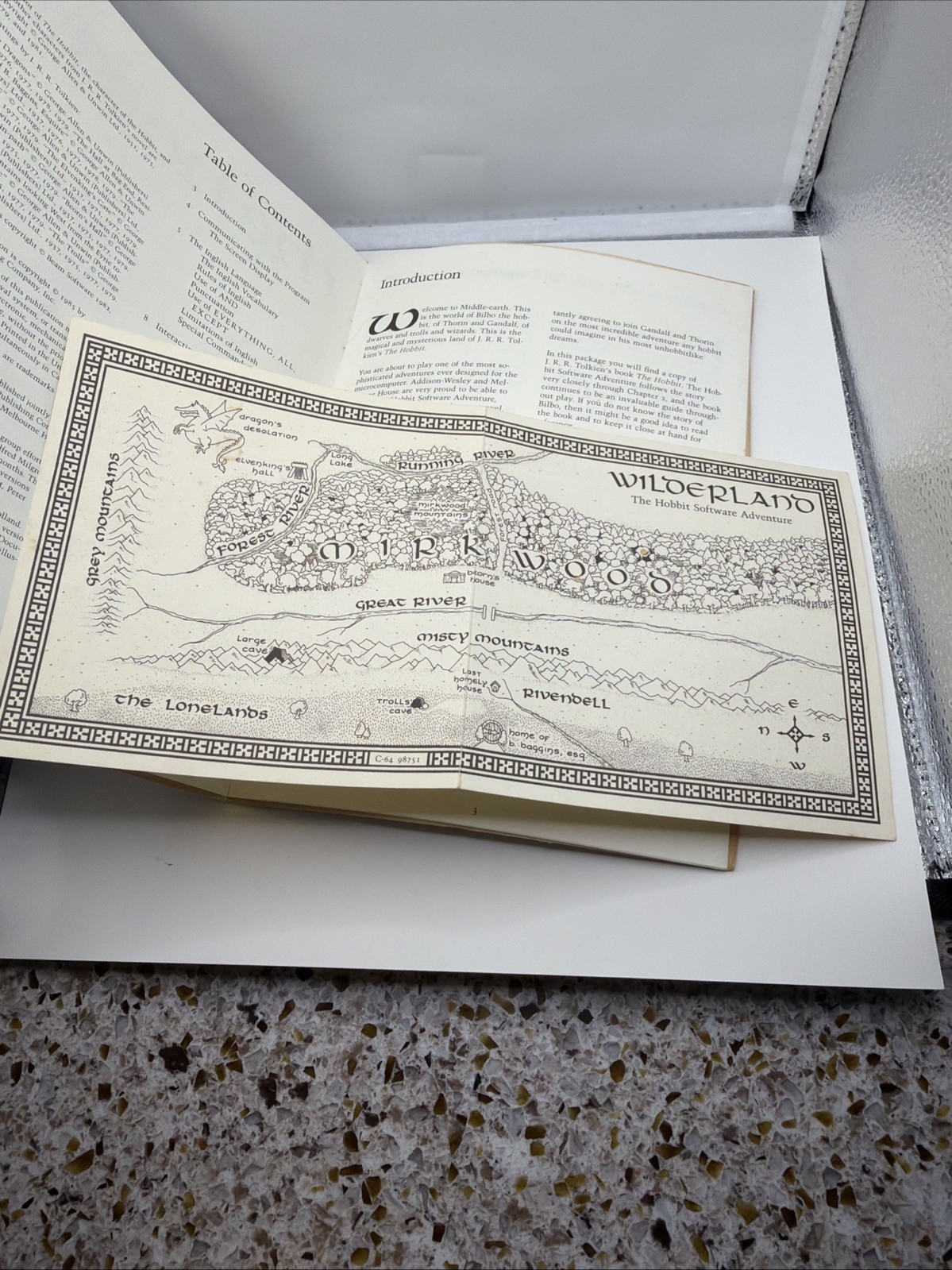 The Hobbit Users Guide Only Commodore 64 No Disc W/ Map