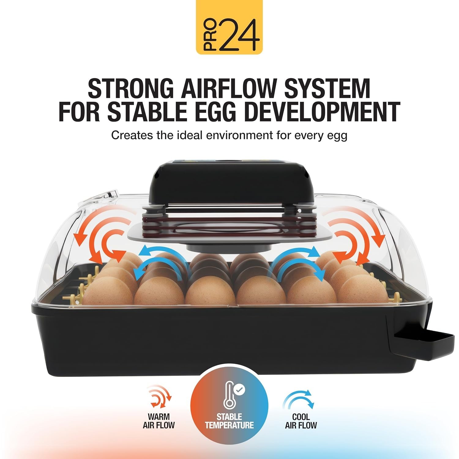 Pro24 Automatic Egg Incubator for Hatching Eggs – Digital Chicken Egg Incubator,