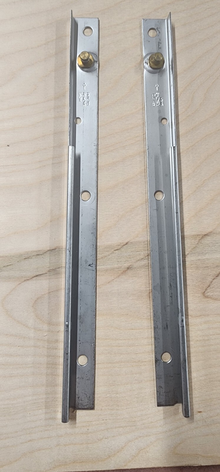 10" Stainless Steel Hinge track with adjustable nut - sold as a set