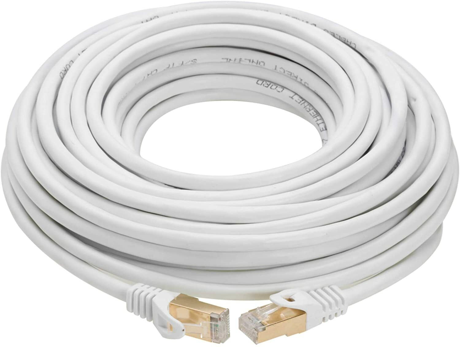 25ft Cat7 Ethernet Network Cable SFTP Shielded High Speed LAN Modem Router White