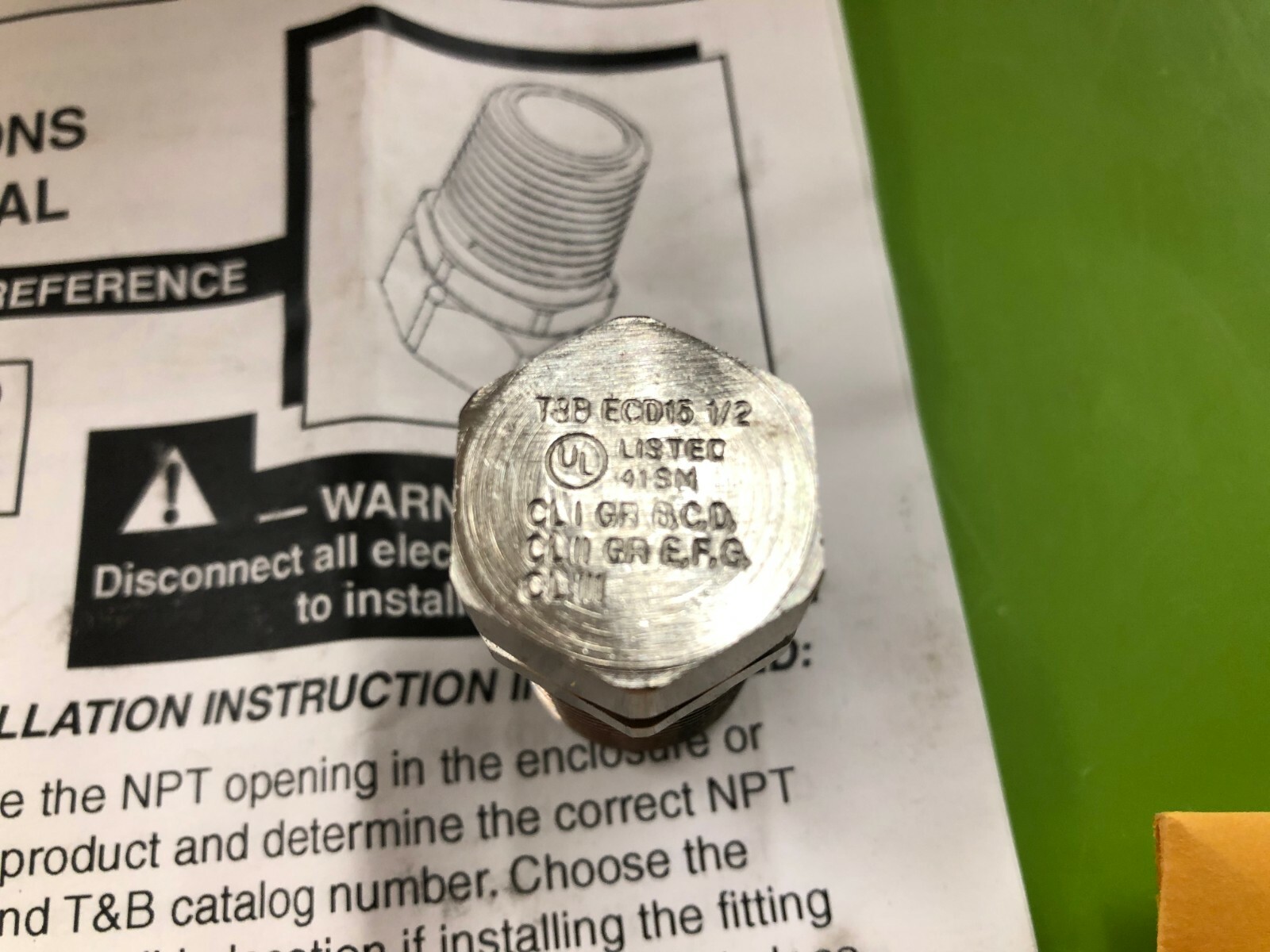 Thomas & Betts ECD15-TB Drain/Breather Conduit Fitting Hazardous Location Qty. 1